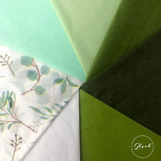 Shredastic Luxury Botanical Tissue Paper Sheets - Eucalyptus Leaf Giftwrap Gift Packaging 50×75cm
