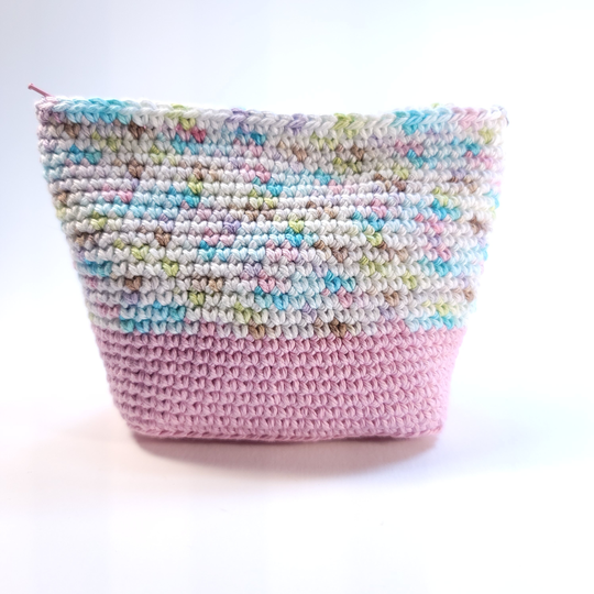 Zip Top Bag. Crochet Cosmetic Organizer