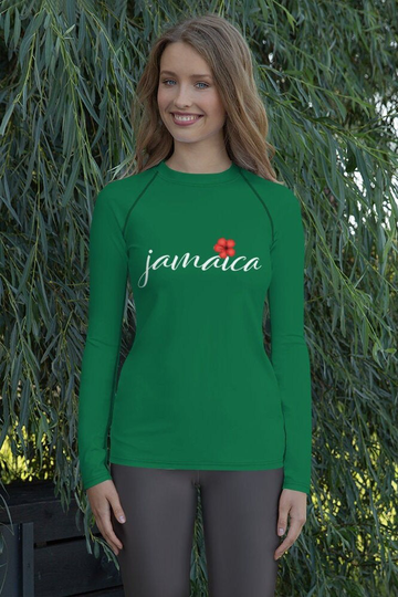 Aliyah - Women's Jamaican Rash Guard Swim Shirt Seven Colors Available