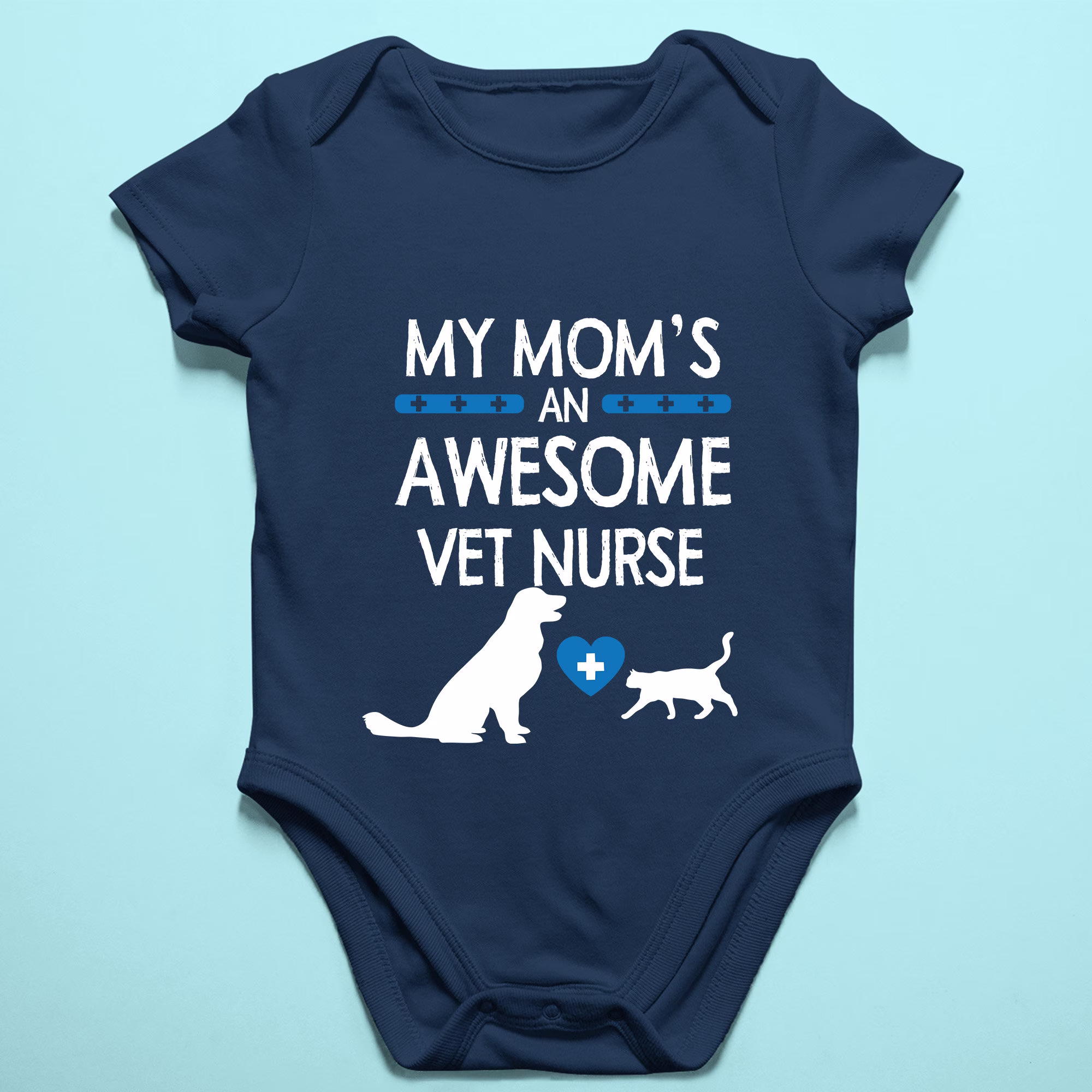 My Mom's An Awesome Vet Nurse Organic Cotton Baby Bodysuit/Infant/Toddler T-Shirt/Onesie/Baby Onesie/Newborn Gift/Baby Shower Gift/
