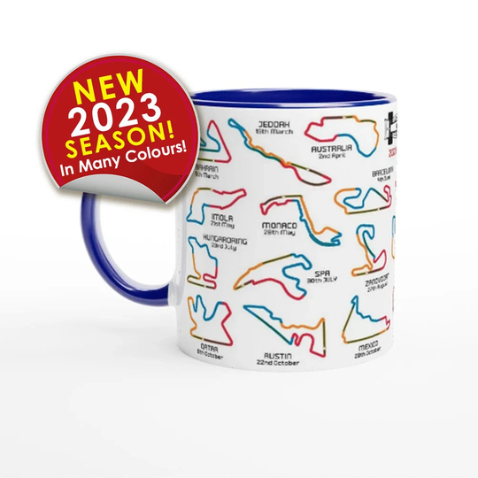 2023 Formula 1 Calendar Mugs - F1 Season Fixture All Races