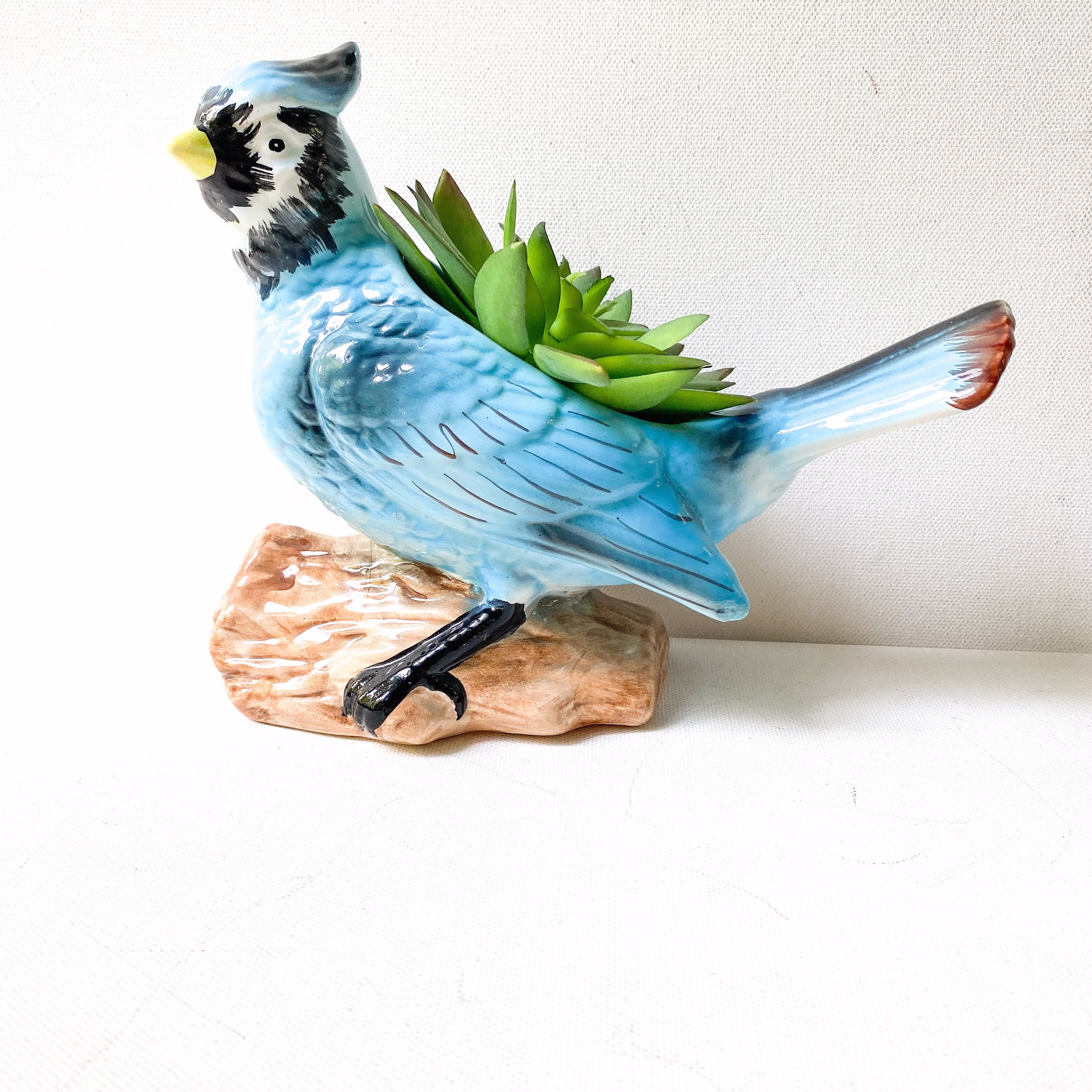 Vintage Relpo Bluejay Planter, Midcentury Indoor Gardening