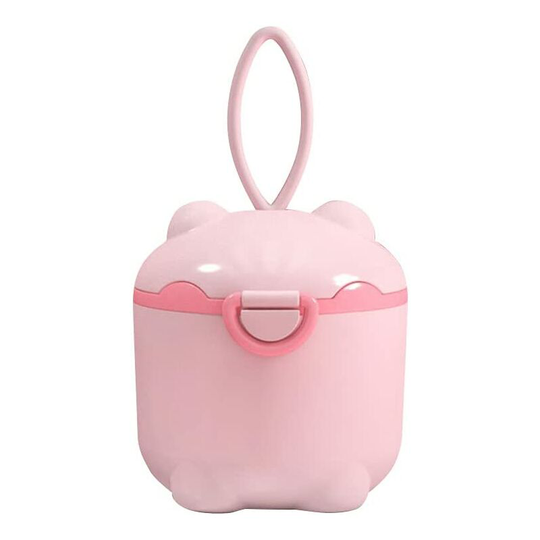 Portable Large Capacity Milk Powder Box, Milk Powder Dispenser, Baby Storage Box, Milk Powder Container, with Leveler and Spoon (Pink)