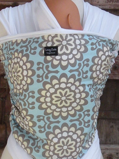 Organic Cotton Baby Wrap-Sling Carrier - Hands-Free Carrier-Wallflower-Sky-Our Wraps Are One Size Fits All-Dvd Included