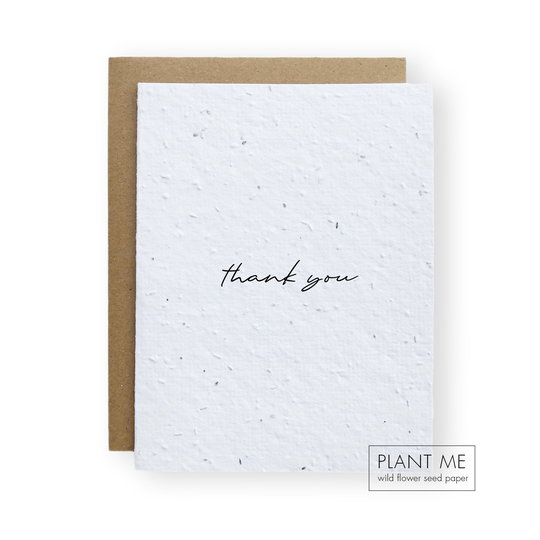 Plantable Seed Paper Thank You Card - Grow Wild Flowers Wedding Shower You Cards Baby