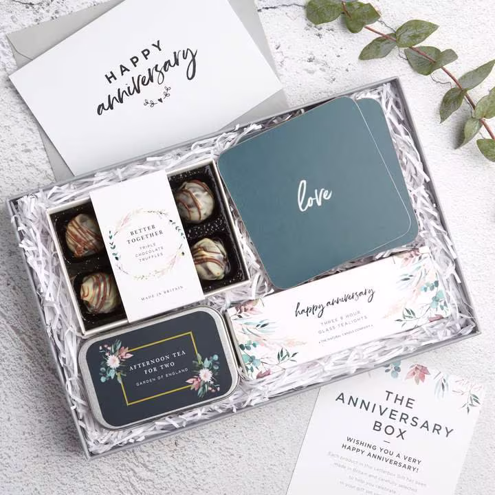 Anniversary Letterbox Gift Set - Happy Gifts For Couples 1st Wedding