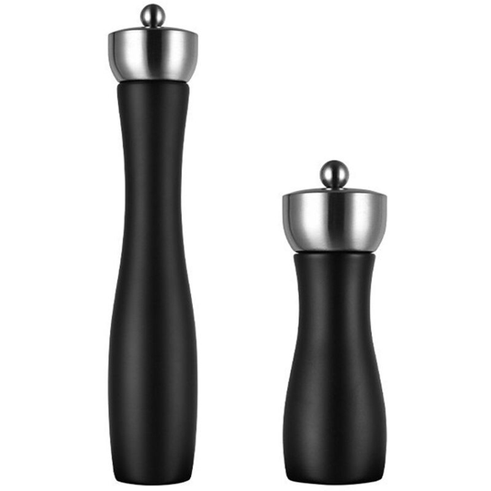 Salt and Pepper Grinders Refillable Set,Solid and Durable Salt Grinders Suited for Sea Salt,Peppercorn 6+12 inch (color box)