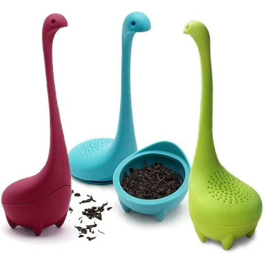 Devenirriche - Trayosin 3 pieces tea filter, tea infuser made of silicone with long handle and strainer for loose tea leaves, herbs, etc., food-grade