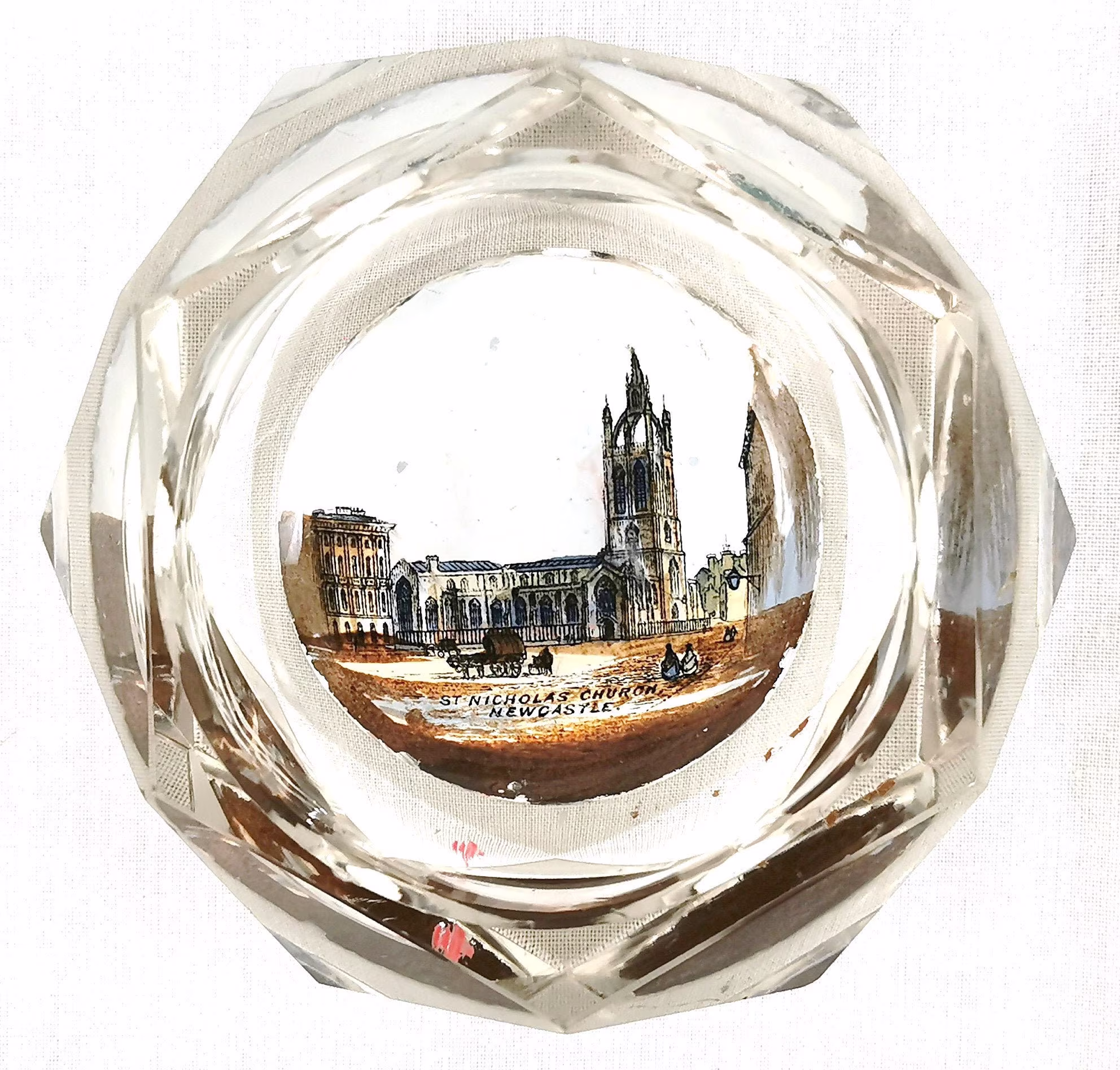 Traditional Antique Salt, Table Salt Cellar, St Nicholas Church, Newcastle History, Tealight Holder, Decorative Glass, Unique Souvenir Glass