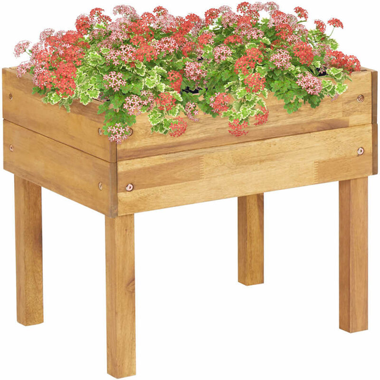 Raised Garden Planter 50x40x45 cm Solid Acacia Wood Vidaxl Brown