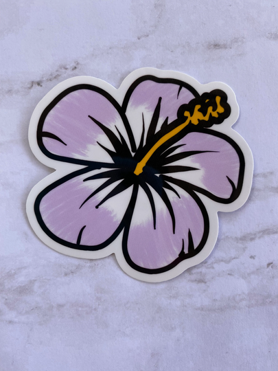 Hibiscus Flower, Vinyl Sticker, Inspirational Decal, Laptop Sticker, Gift For Her, Girl Birthday, Back To School