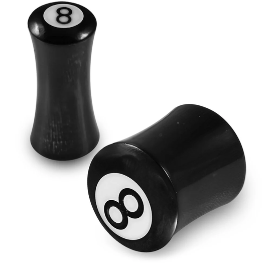 8 Ball Horn Plugs - Organic Gauges | Price Per Piece Only -Saddle Plugs & Tunnels | 3mm-8mm