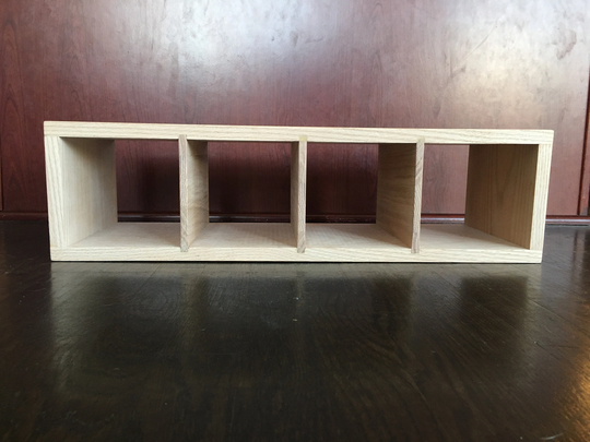 Custom Made Desktop Organizer & Computer Monitor Stand. Made From Solid Oak. Contact Me For Custom Sizes, Number Of Dividers, Colors, Etc