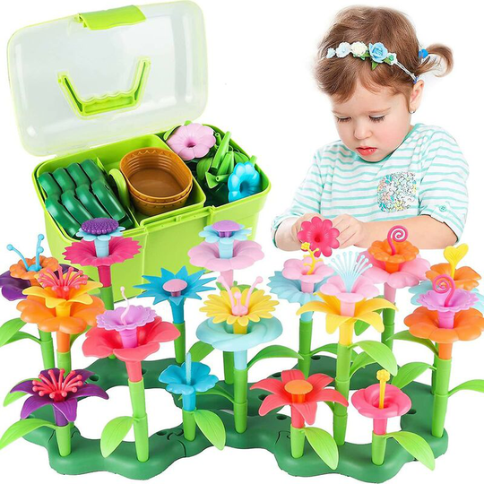 Girls Toys Age 3-6 Year Old Toddler Toys For Girls Gifts Flower Garden Building Toy Educational Activity Stem Toys(130 Pcs)