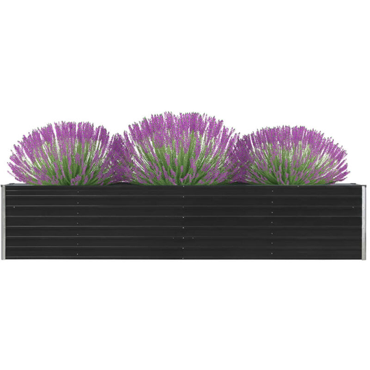 Garden Planter Galvanised Steel 320x40x45 cm Anthracite
