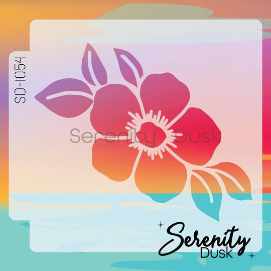 Hibiscus Flower Stencil, Reusable Floral Wall Decor Home - Sd1054