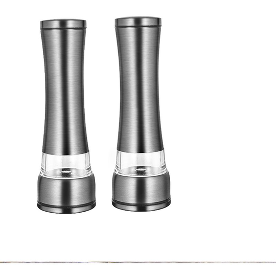 Salt and Pepper Mill Set, Adjustable Mill - Brushed Steel