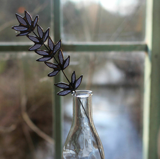 English Lavender Stained Glass Flower
