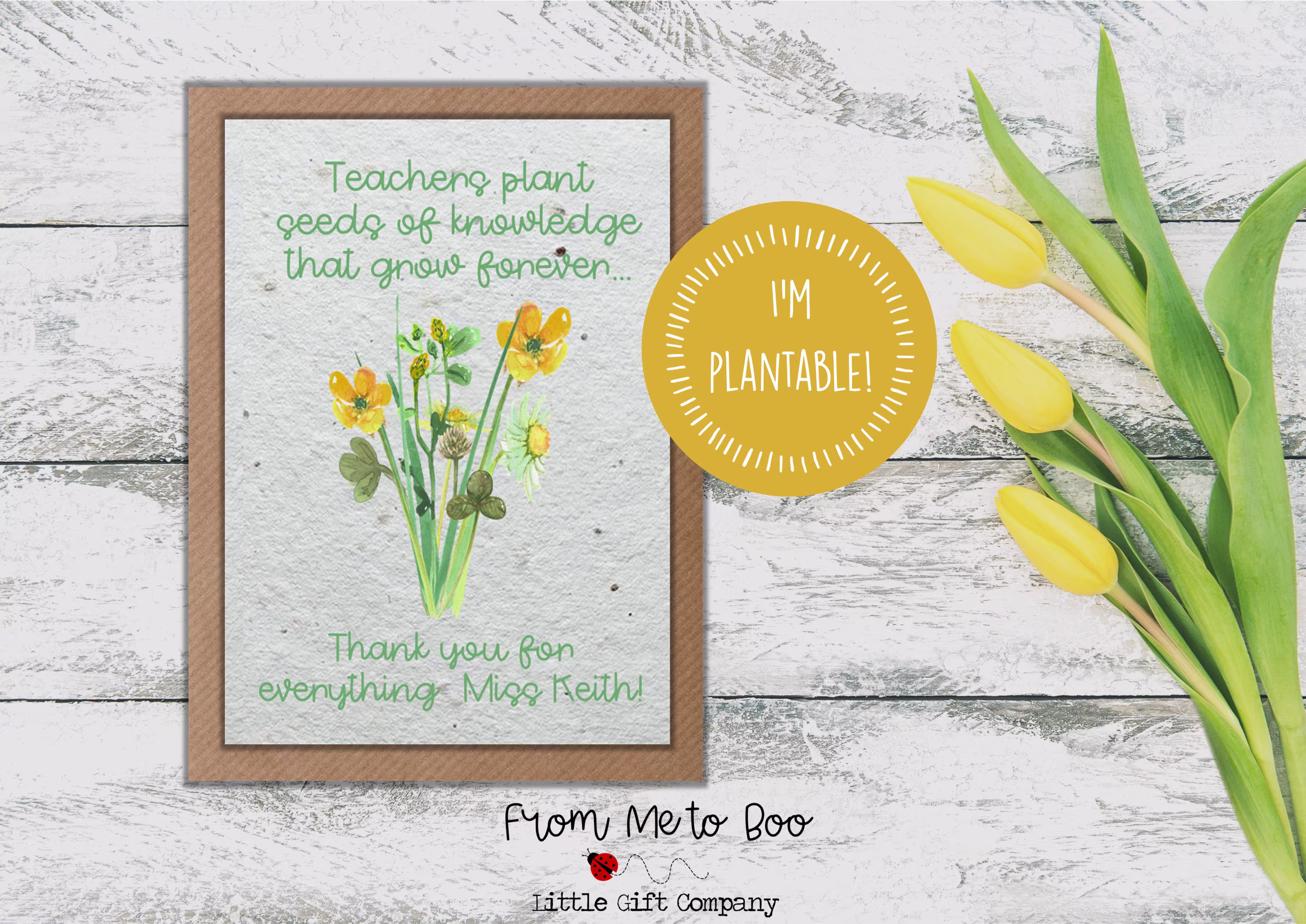 Teachers Plant Seeds Of Knowledge Card ~ Wildflower Seed Plantable Teacher
