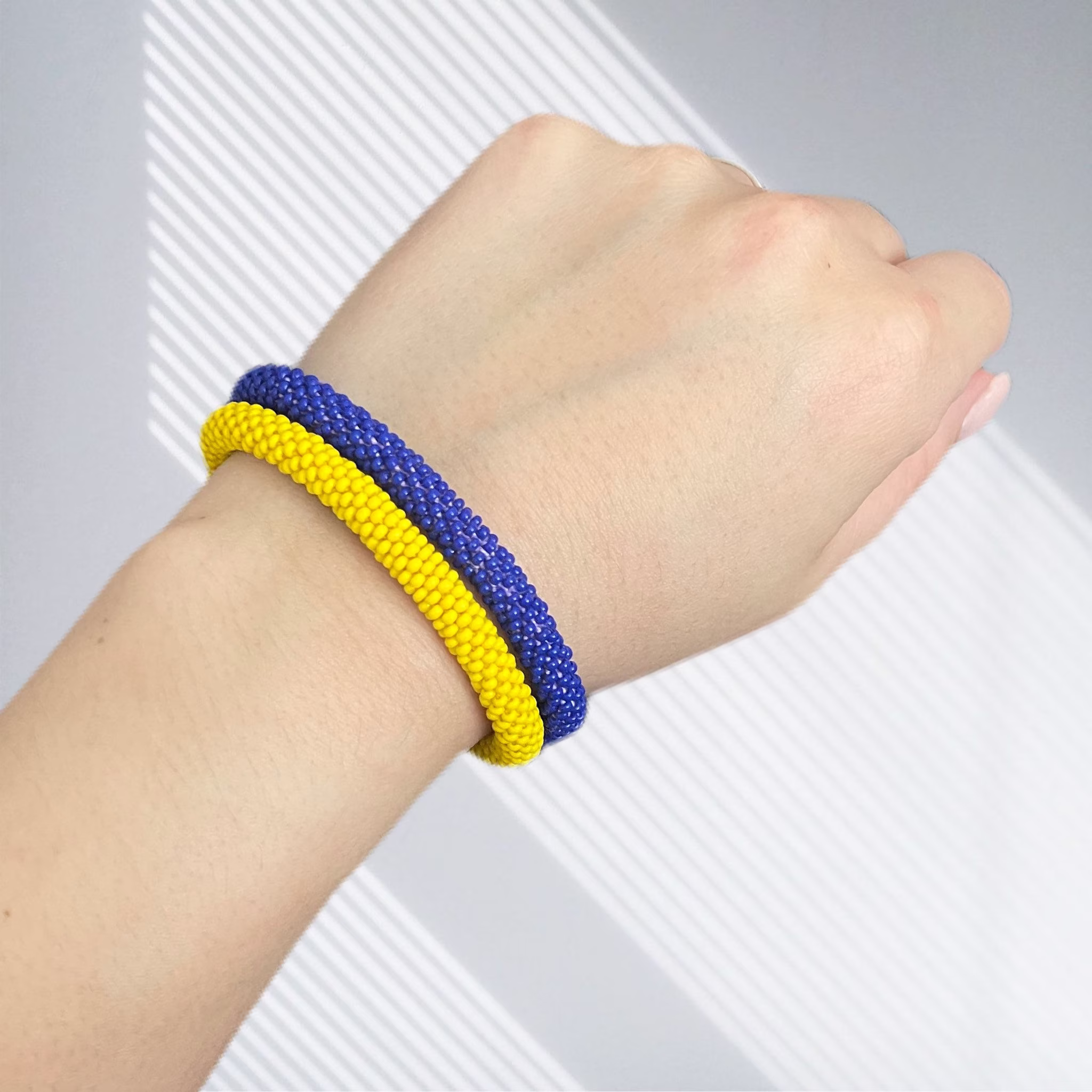 Support Ukraine Beaded Bracelet Set Seed Bracelets Glass Bead Jewelry Gift For Women Ukrainian Flag