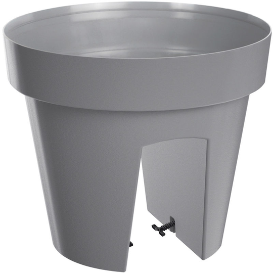 Balcony Flower Pot Railing Planter 5 -12l Home Garden Decor Weather-Resistant grau - 5 l (de)