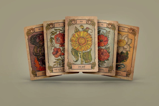 Botanica Oculta Tarot 78+2 Extra Cards Deck With Guidebook Box Antique Edition Flower Illustration Herb Vintage Botanical Medieval Occult