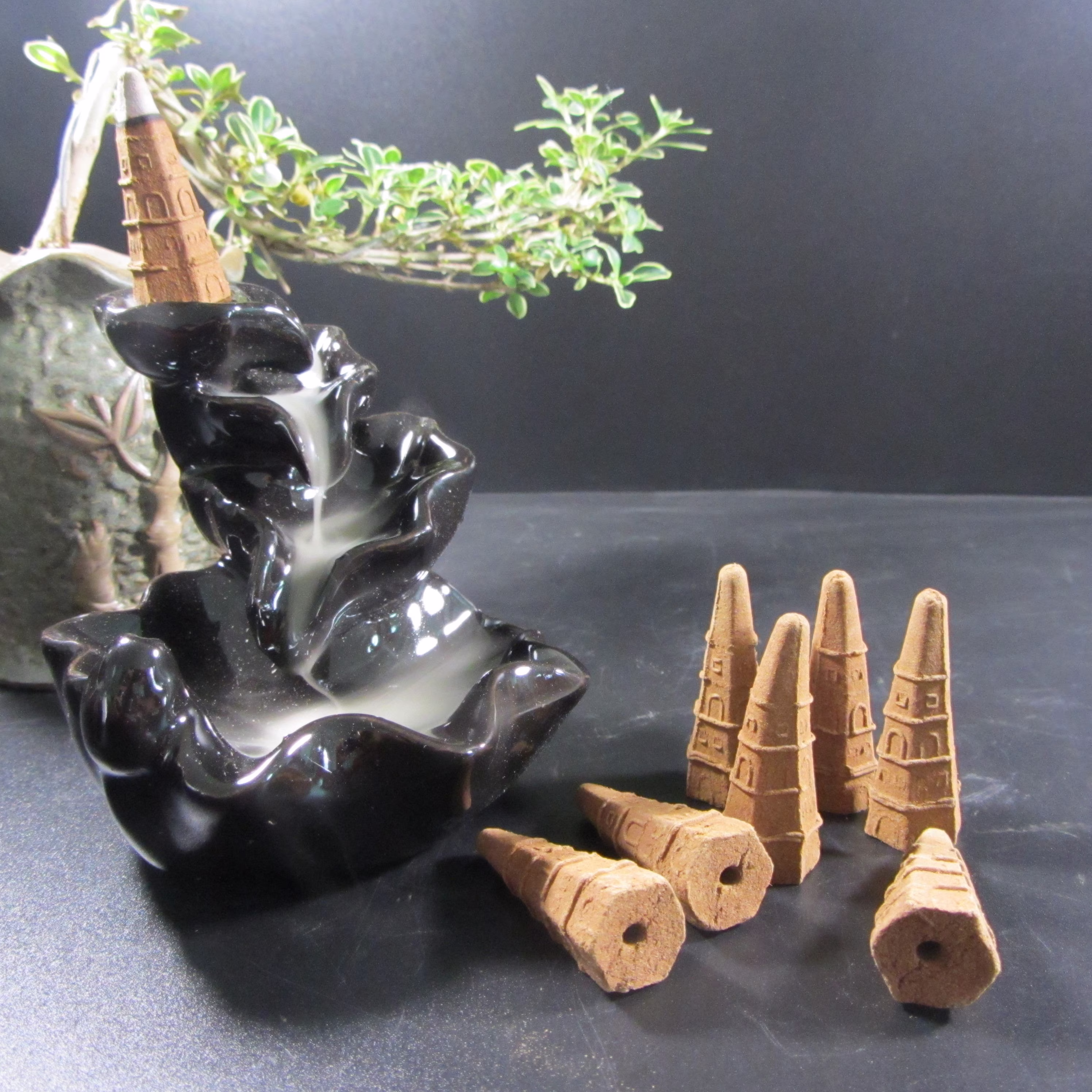 50 Pic Tibetan Herbs Handmade Back Flow Incense Cones