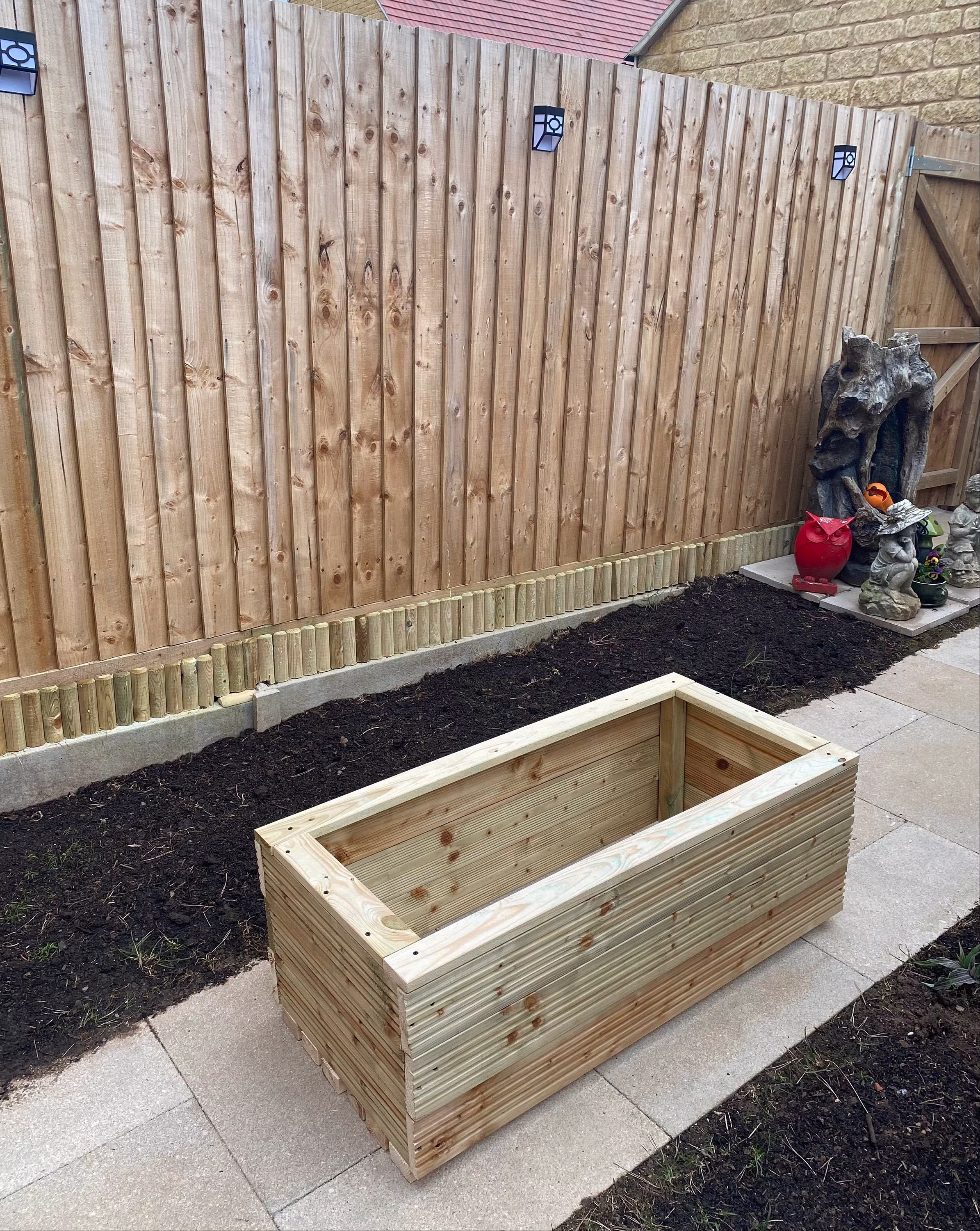 Decking Planter -Deep Long Xl Rectangle Wooden Garden By Zen Spiritual - Rustic Hand Made Use For Years