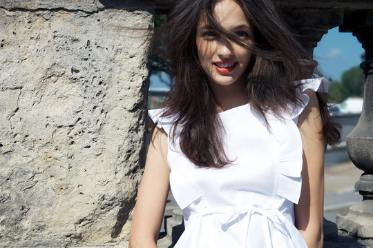 White Ruffled Linen Top, Pleated Victorian Organic Tank Bohemian Blouse, Blue Black Red Top