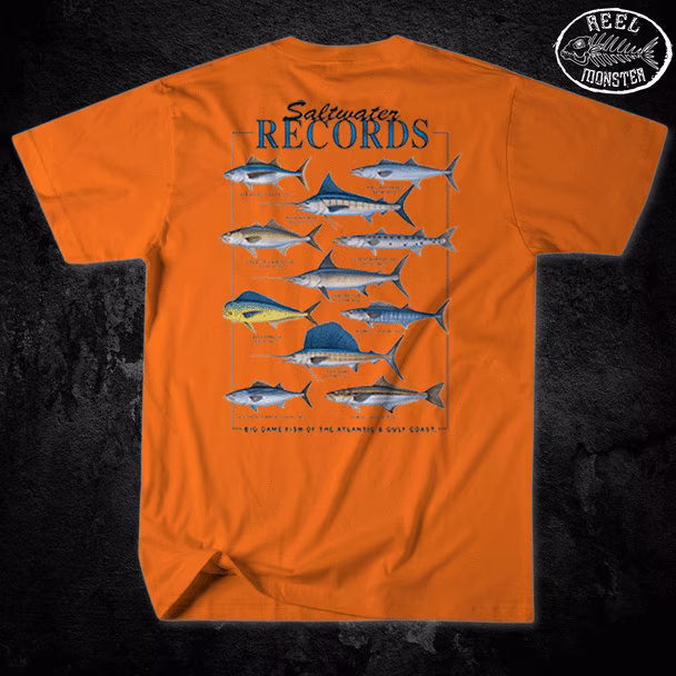 Reel Monster© Salt Water Records Fishing Shirt Rmswr-2000