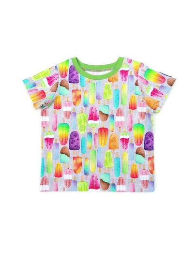 Ice Cream Tshirt, Organic Kids Clothes, Lolly T Shirt, Handmade in The Uk, T-Shirt, Icepops Top, Unisex Baby Clothes