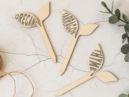 Herb Labels - Garden Label Set Of Three Personalised Marker Stakes For Herbs Signs Gardening Gift