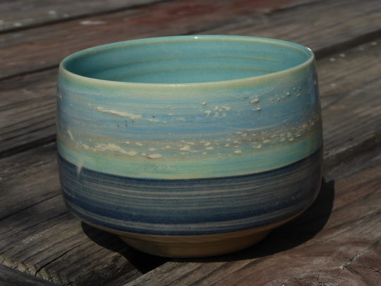Cloudy Glassy Morning Tea Bowl Series Version 5, Matcha Bowl, Fruit Cereal Handmade in Ca