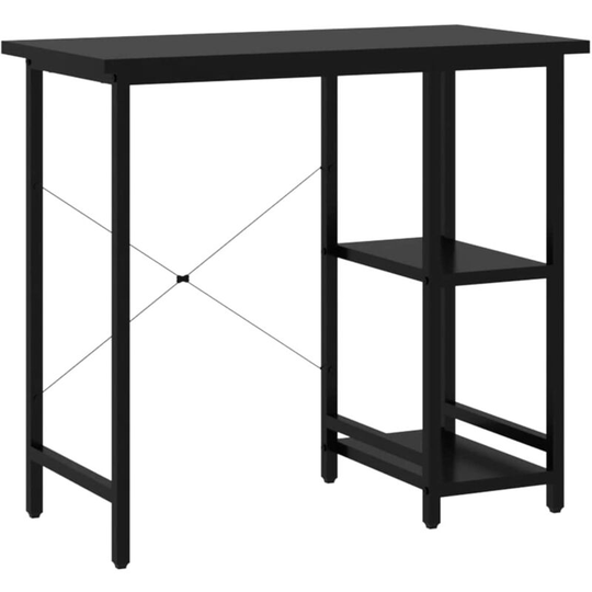 FlkwoH Computer Desk, Household Supplies Black Desk 80 x 40 x 72 cm Powder Coated Metal Indoor Laptop Worktable for Living Room for Office