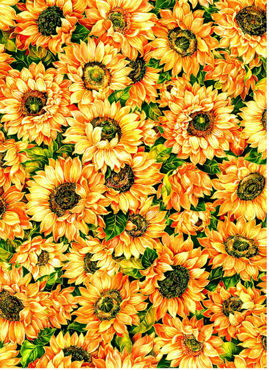Gold Sunflowers Change Of Seasons By Oasis Fabrics