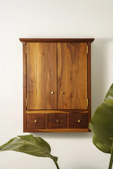 The Walnut Display Cabinet - Kitchen Storage Bathroom Medicine