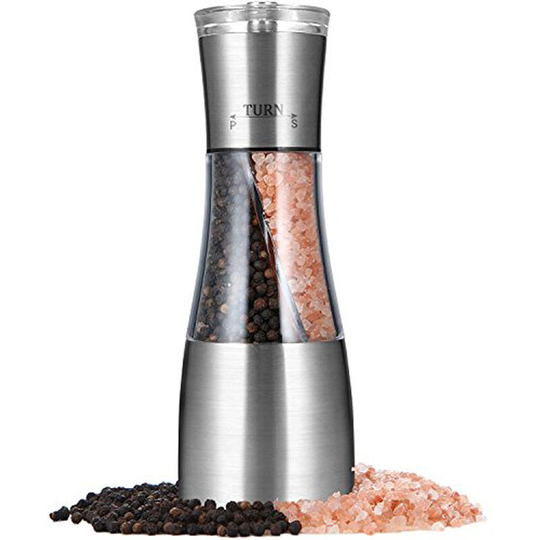 Fvbjd - Sturdy Dual Salt and Pepper Grinder Combo, Adjustable Ceramic Mill Shaker