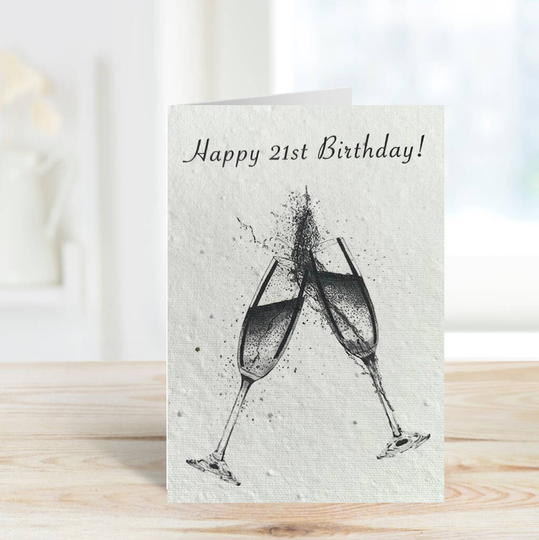Happy 21st Birthday Plantable Seeded Card
