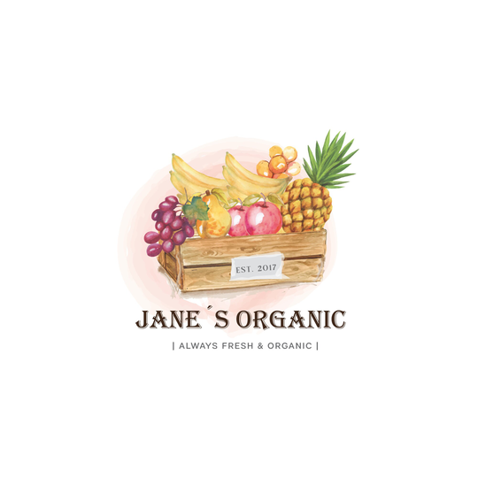 Fruits Organic Logo Design - Box Custom Farm Apple Watercolor Farmer