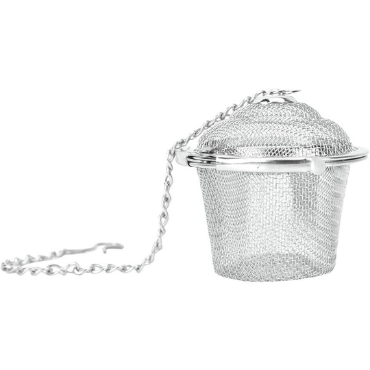 Stainless Steel Tea Strainer Mesh Ball Spice Filter Soup Infuser with Chain Fine Threaded Connection Teapot Filter (M)
