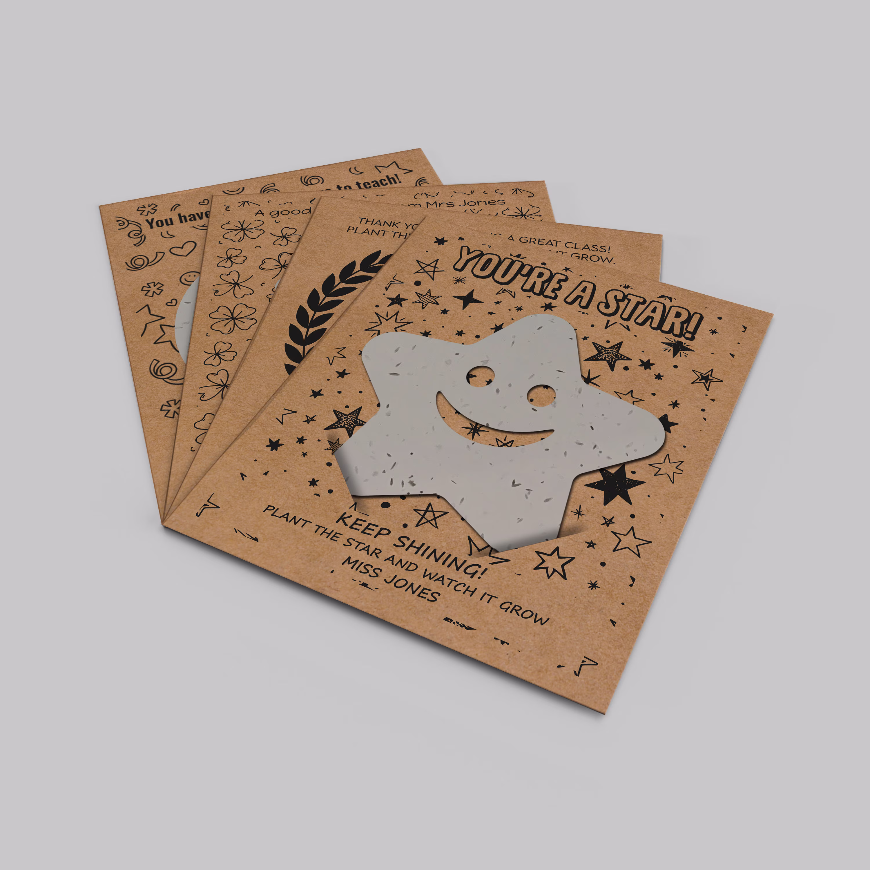 Personalised Class Gift Seeded Paper, Plantable Student Card Wildflower Seed Paper End Of School Year Pupil Bulk Gifts