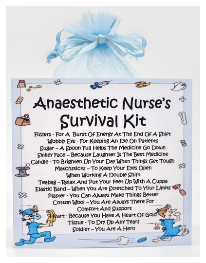 Anaesthetic Nurse's Survival Kit - Fun, Novelty Gift & Card Alternative/Present Birthday Greeting Cards Unique Secret Santa