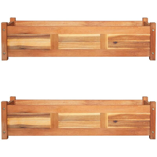 Topdeal - Garden Raised Beds 2 pcs Acacia Wood 100x30x25 cm FF3057522_UK