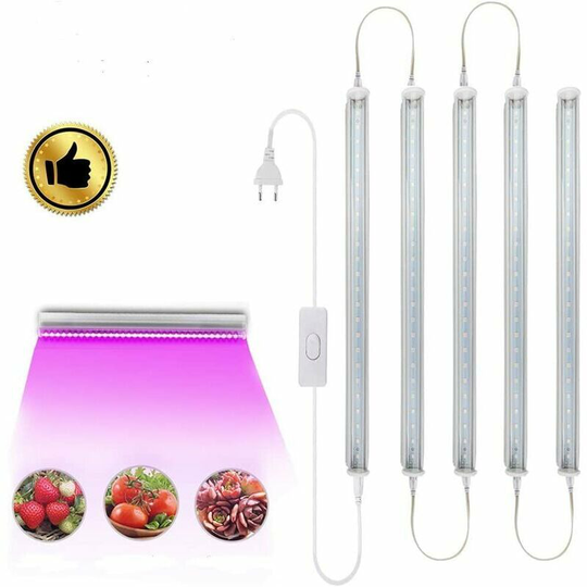 Echoo - 5 Pack Full Spectrum T5 led Plant Grow Light Bulbs 12.6 Inch Indoor Grow Light Bulbs For Vegetables