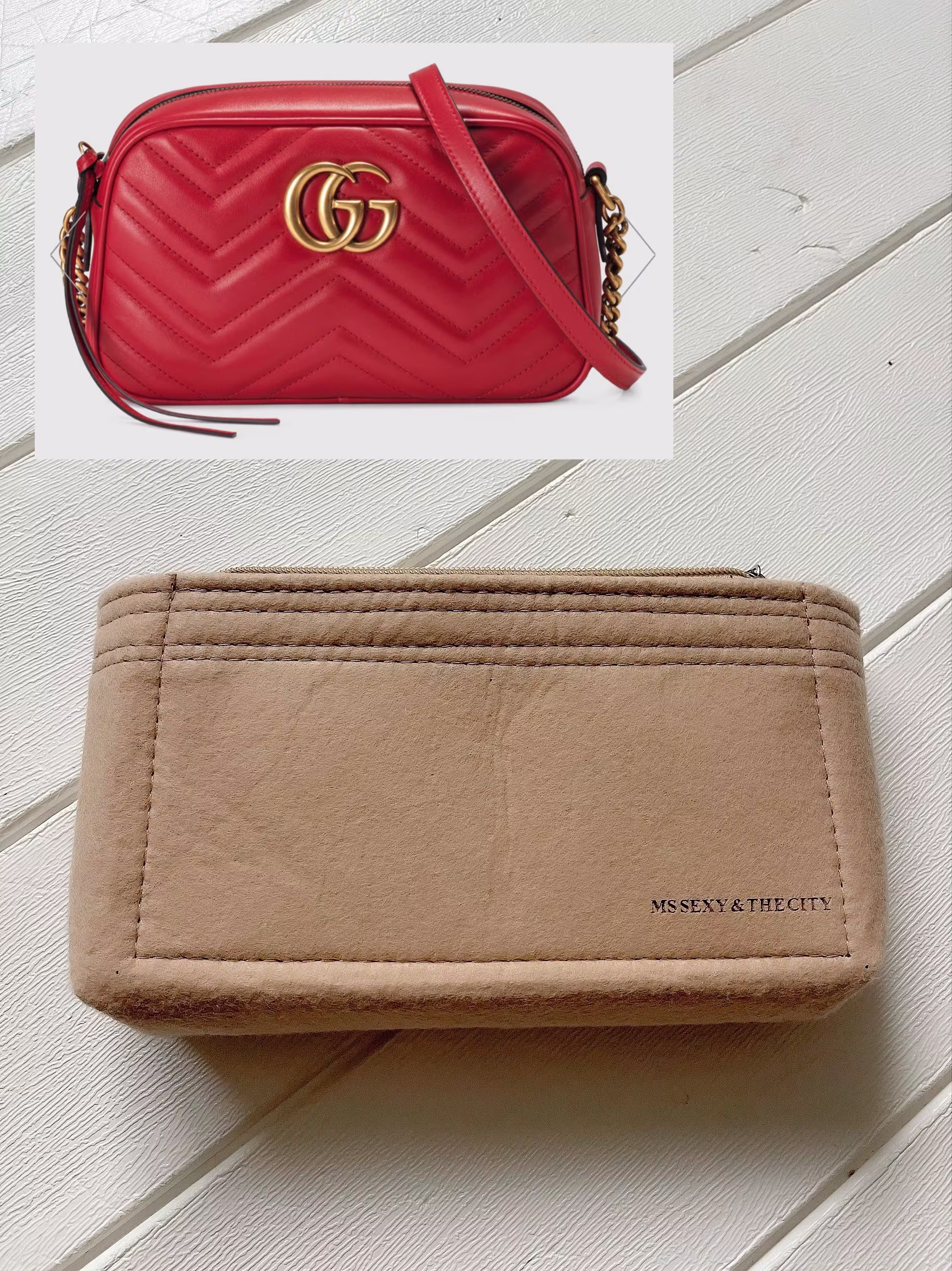 Gg Marmont Small Matelassé Shoulder Bag Organizer