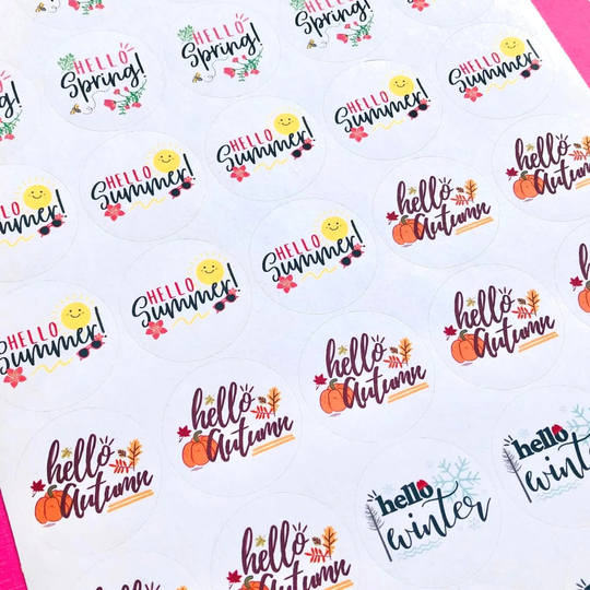 35x Mixed Seasons Stickers | Seasonal Journal Scrapbooking Planner Business Eco-Friendly