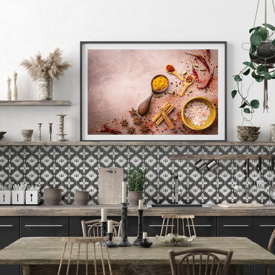 Kitchen Wall Decor, Spices, Spoons, Food Art Prints, Art, Rustic Farmhouse, Photography, Neutral Dining Room Decor