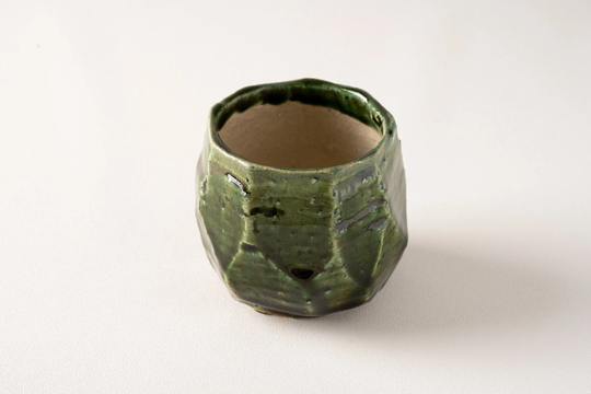 Handmade Oribe Tea Cup/Japanese Ware Ceramic Green