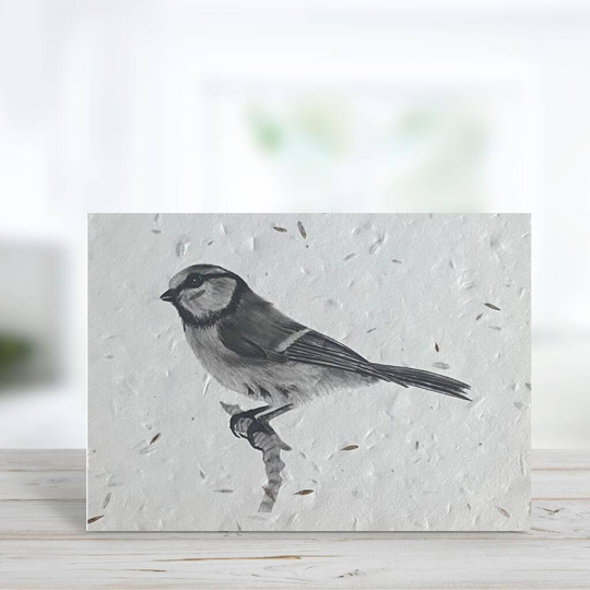 Electra The Bluetit Plantable Seeded Greeting Card