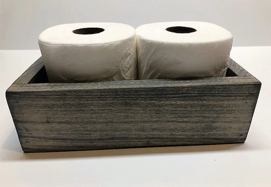 Bathroom Organizer I Toilet Paper Holder Counter Storage Wooden Caddy Farmhouse Décor
